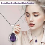 Crystal Amethyst Pendant Chain Necklace 925 Sterling Women's Silver -HOT..